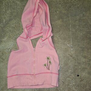American Girl Coral Hooded Crop Top - Girls Small - approx 5/6